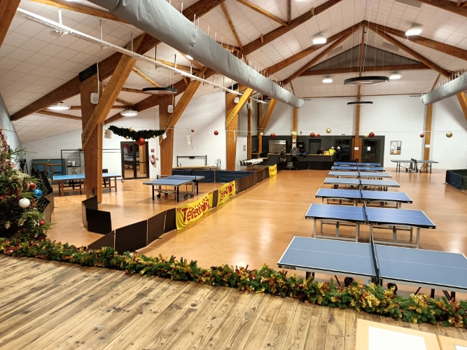 Installation de la salle lors du Téléthon